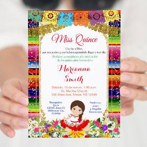 Quinceanera Gold Colorful Mexican Miss Quince