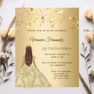 Quinceanera gold dress stars