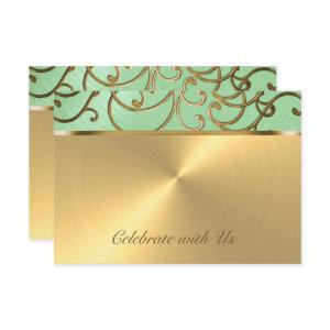 Quinceañera Gold Filigree Swirls