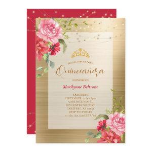 Quinceañera Gold Floral Crown