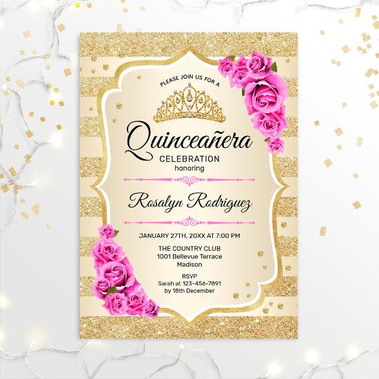 Quinceanera - Gold Pastel Pink