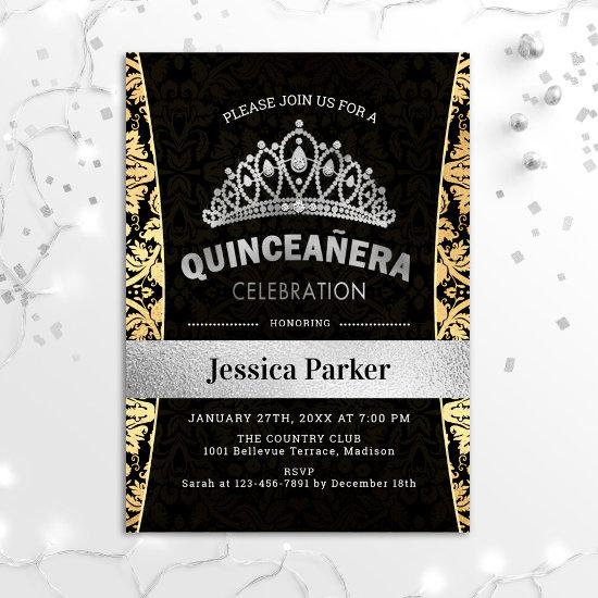 Quinceanera Gold Silver Black