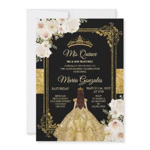 Quinceanera Gold & White Floral Birthday Crown