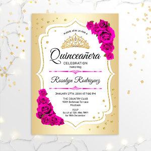Quinceanera - Gold White Pink