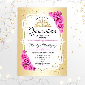 Quinceanera - Gold White Pink