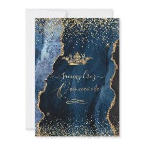 Quinceanera H2 Blue Agate Faux Gold Dust