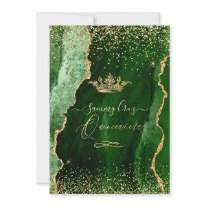 Quinceanera H2 Emerald Green Agate Faux Gold Dust