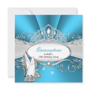 QUINCEANERA High Heels Blue Diamond Tiara