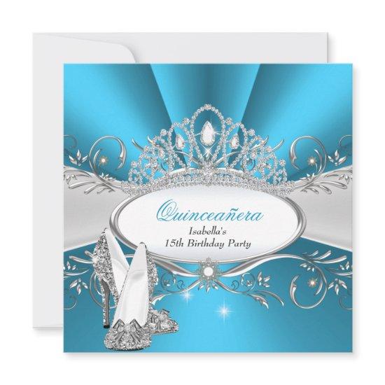 QUINCEANERA High Heels Blue Diamond Tiara