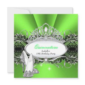 QUINCEANERA High Heels Lime Green Diamond Tiara