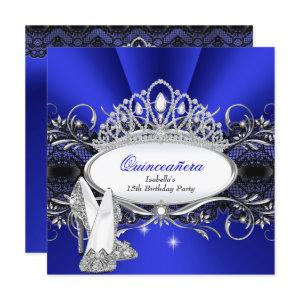 QUINCEANERA High Heels Royal Blue Diamond Tiara