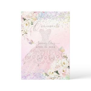 Quinceanera Holographic Mariposa Blush Pink Dress