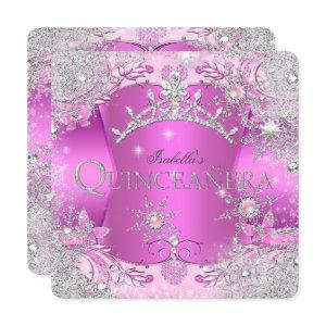 Quinceanera Hot Pink Winter Wonderland Tiara