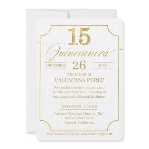 Quinceanera in Gold English Language with Photo