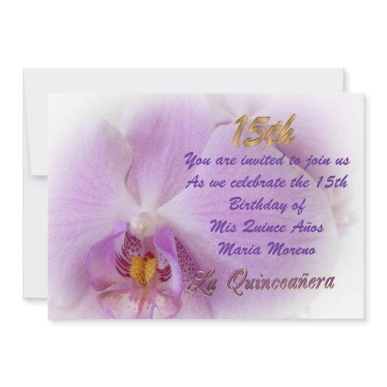 Quinceanera  15th Birthday orchid