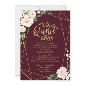 Quinceanera  Bilingual Blush Burgundy