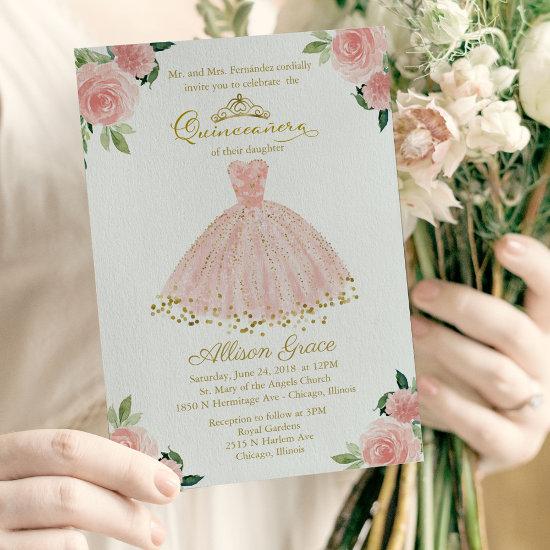 Quinceanera  Bilingual Pink Blush Gown