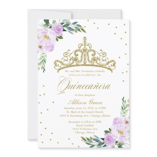 Quinceanera  Bilingual Tiara Lilac