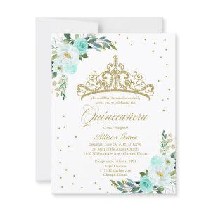 Quinceanera  Bilingual Tiara Teal