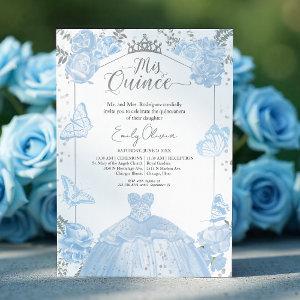 Quinceanera  Dusty Blue Dress Butterfly