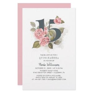 Quinceanera  Floral 15th Birthday Party Stationery