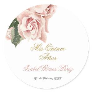 Quinceanera  in Spanish Classic Round Sticker