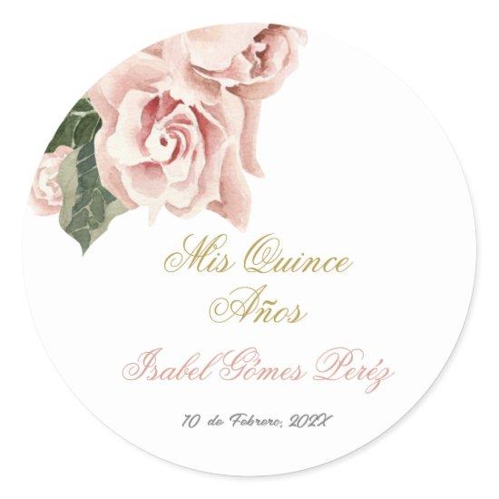 Quinceanera  in Spanish Classic Round Sticker