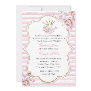 Quinceañera  princess floral pink gold