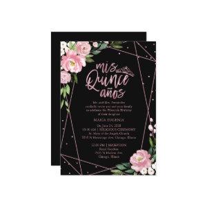 Quinceanera  Rose Gold Foil Pink Floral