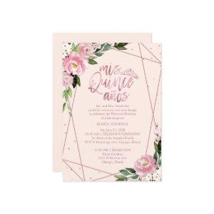 Quinceanera  Rose Gold Foil Pink Floral