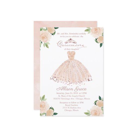 Quinceanera  Rose Gold Pink Blush Gown