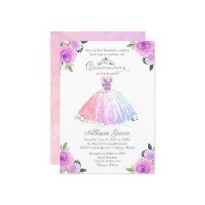 Quinceanera  Silver Colorful Floral Gown