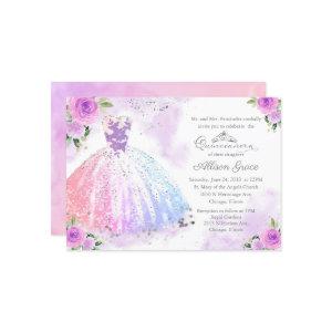 Quinceanera  Silver Pastel Color Gown