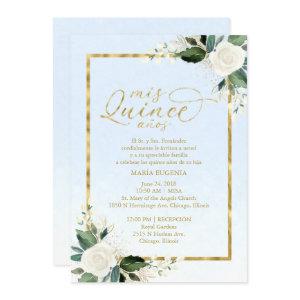 Quinceanera  Spanish Blue Gold Foil
