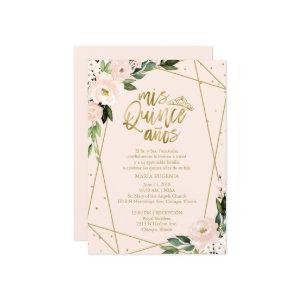 Quinceanera  Spanish Blush Gold Foil