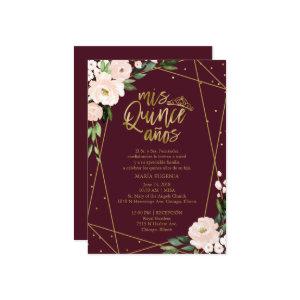 Quinceanera  Spanish Blush Gold Foil