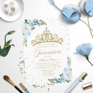 Quinceanera  Spanish Gold Tiara Blue