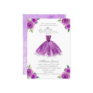Quinceanera  Spanish Purple Gown Floral