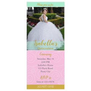Quinceanera  (Ticket Style with Photo)