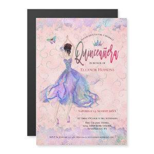 Quinceanera Iridescent Blush Pink Glam Dancing Magnetic