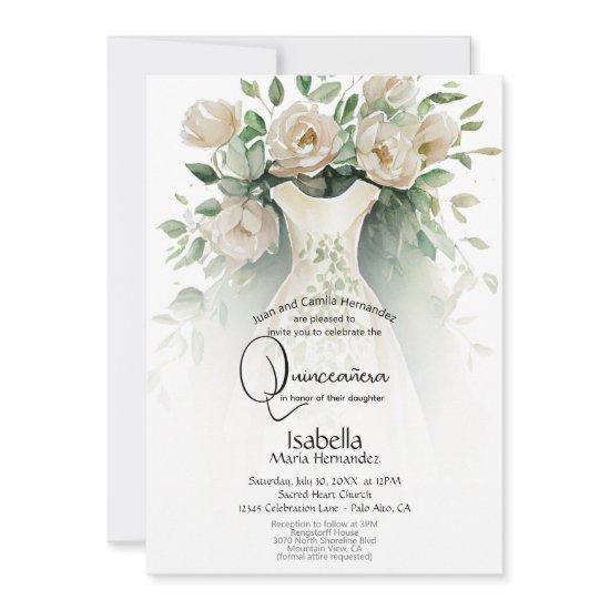 Quinceañera | Ivory Flowers and Dress