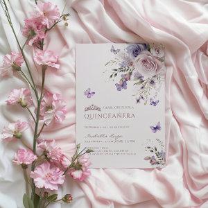 Quinceañera Lavender Dusty Purple Butterfly