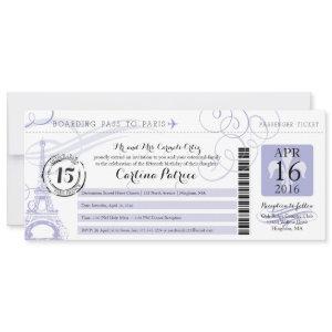 Quinceanera Lavender | Paris Boarding Pass