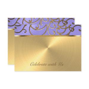 Quinceanera Lavender Purple and Gold Filigree