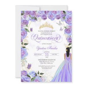 Quinceanera Lavender Purple Elegant Butterfly  Inv
