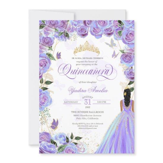 Quinceanera Lavender Purple Elegant Butterfly