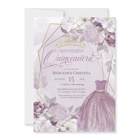 Quinceañera lavender purple elegant fancy Tiara