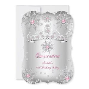 Quinceanera Light Pink Silver Winter Wonderland