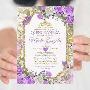 Quinceañera Lilac & Gold Crown Mexican Butterfly