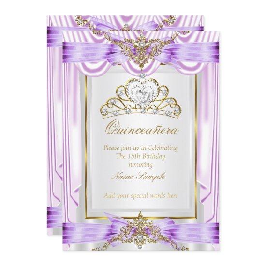 Quinceanera Lilac Lavender Purple Gold White